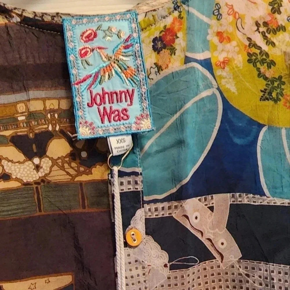 Johnny Was Vera Multi Color Patchwork Tunic size XXSmall New Boho - Picture 7 of 13